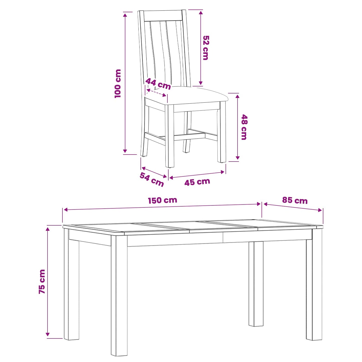 Dining Set 5 pcs Beige Solid Oak Wood