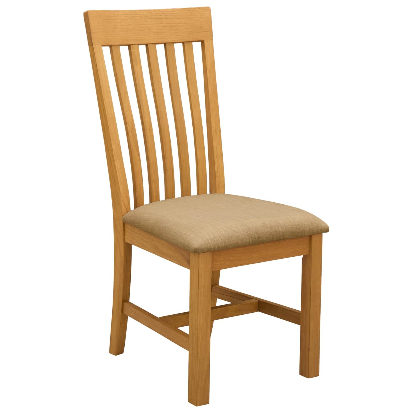 Dining Set 7 pcs Beige Solid Oak Wood