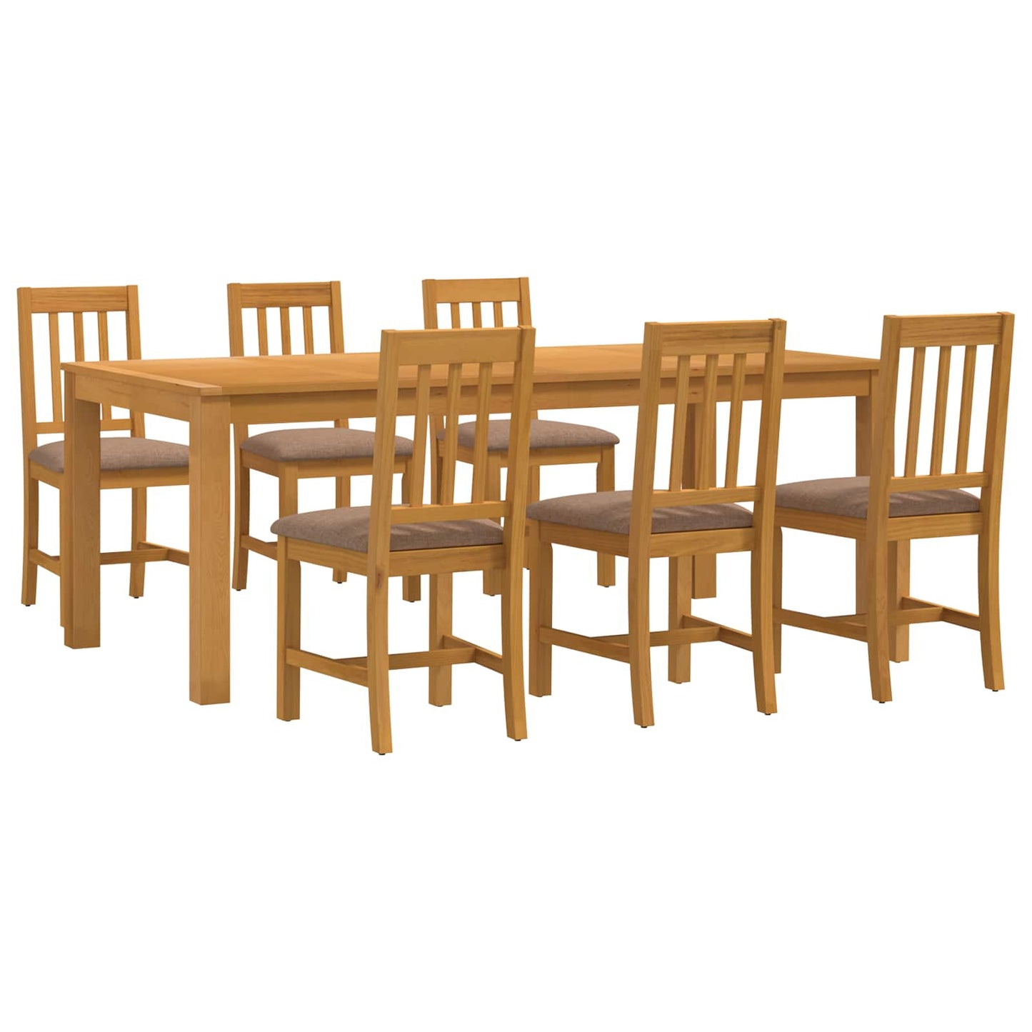 Dining Set 7 pcs Grey Solid Oak Wood