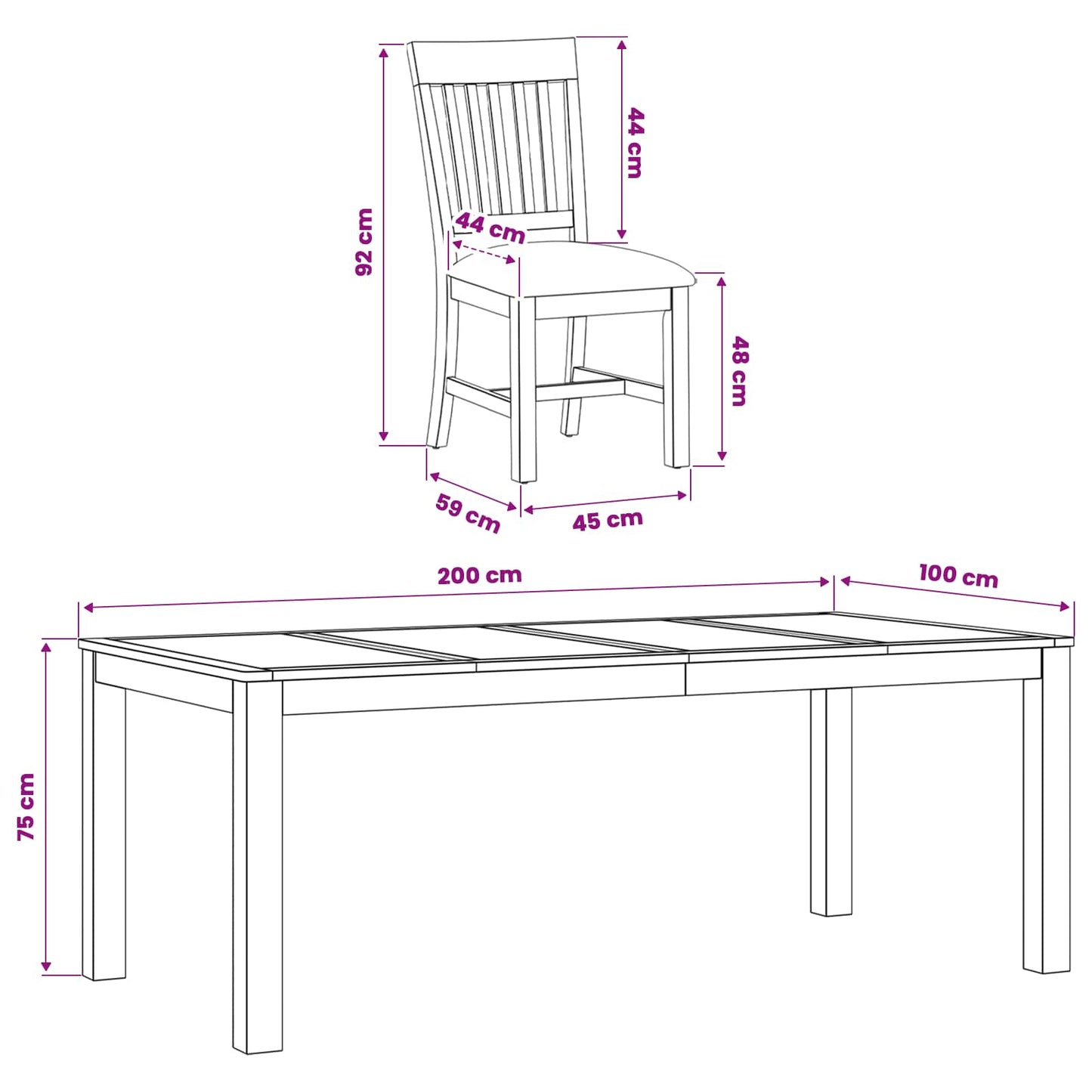 Dining Set 9 pcs Black Solid Oak Wood