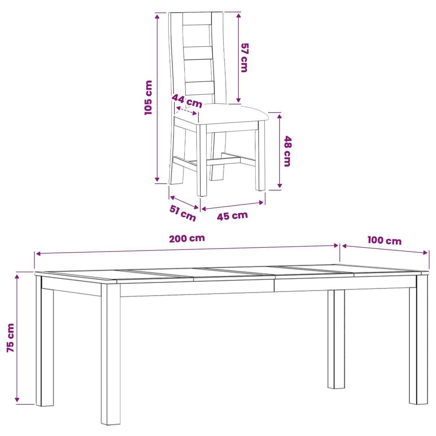 Dining Set 9 pcs Grey Solid Oak Wood