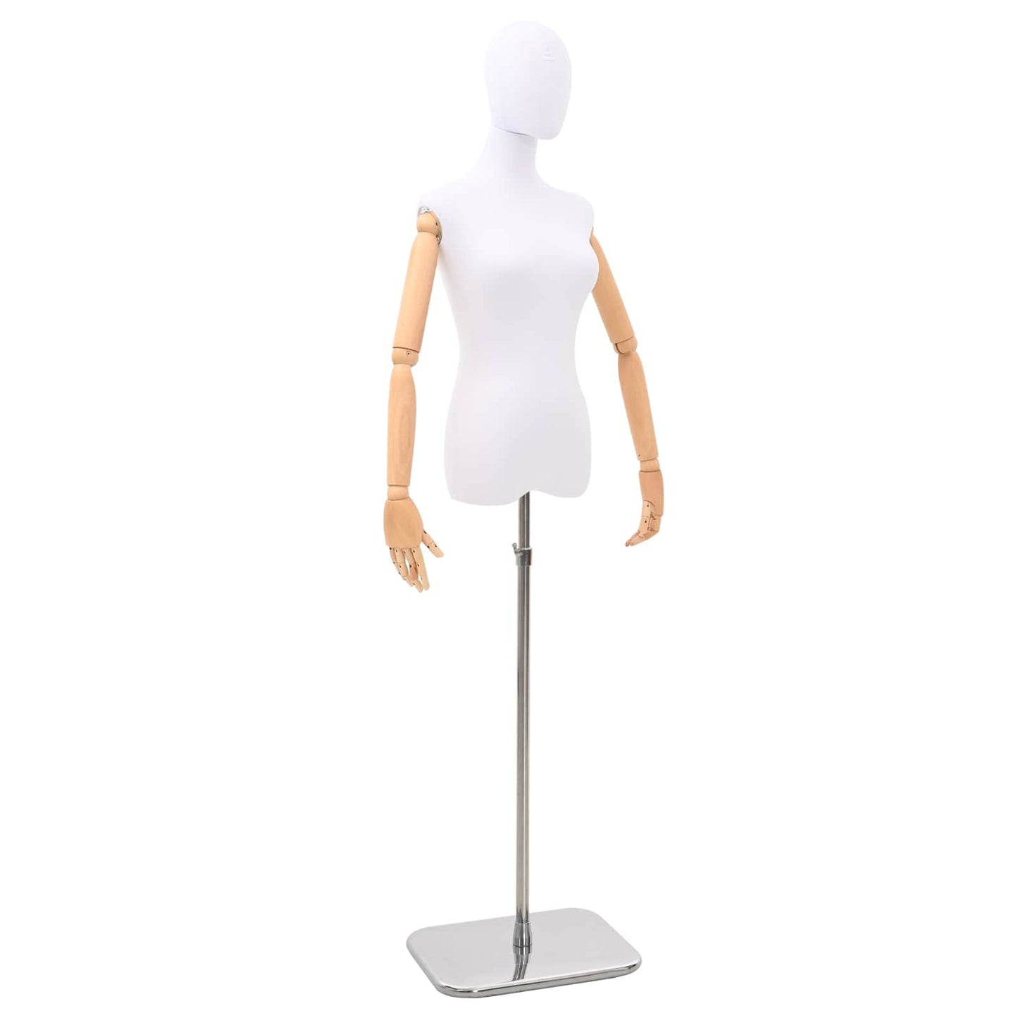 Adjustable 165-213 cm Mannequin with Base Female PP White