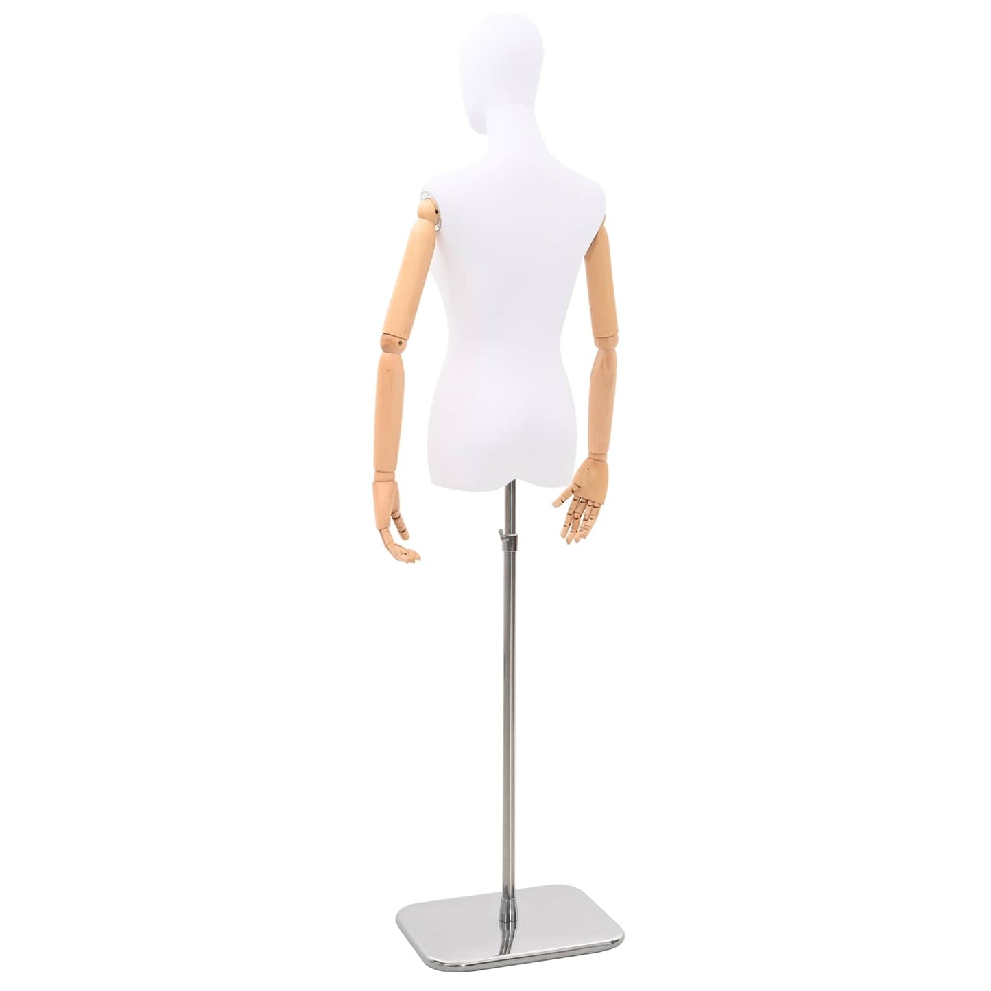 Adjustable 165-213 cm Mannequin with Base Female PP White