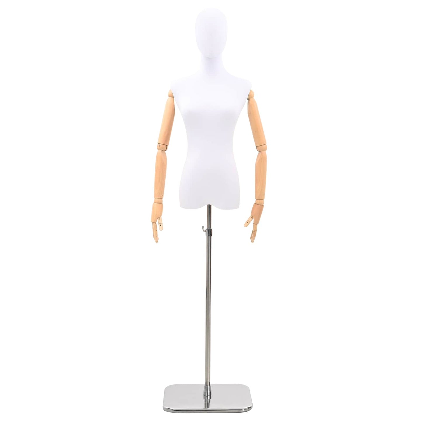 Adjustable 165-213 cm Mannequin with Base Female PP White