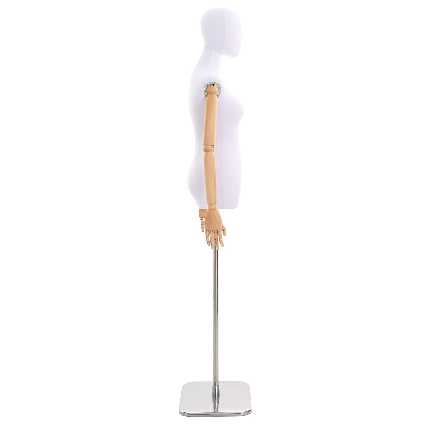 Adjustable 165-213 cm Mannequin with Base Female PP White