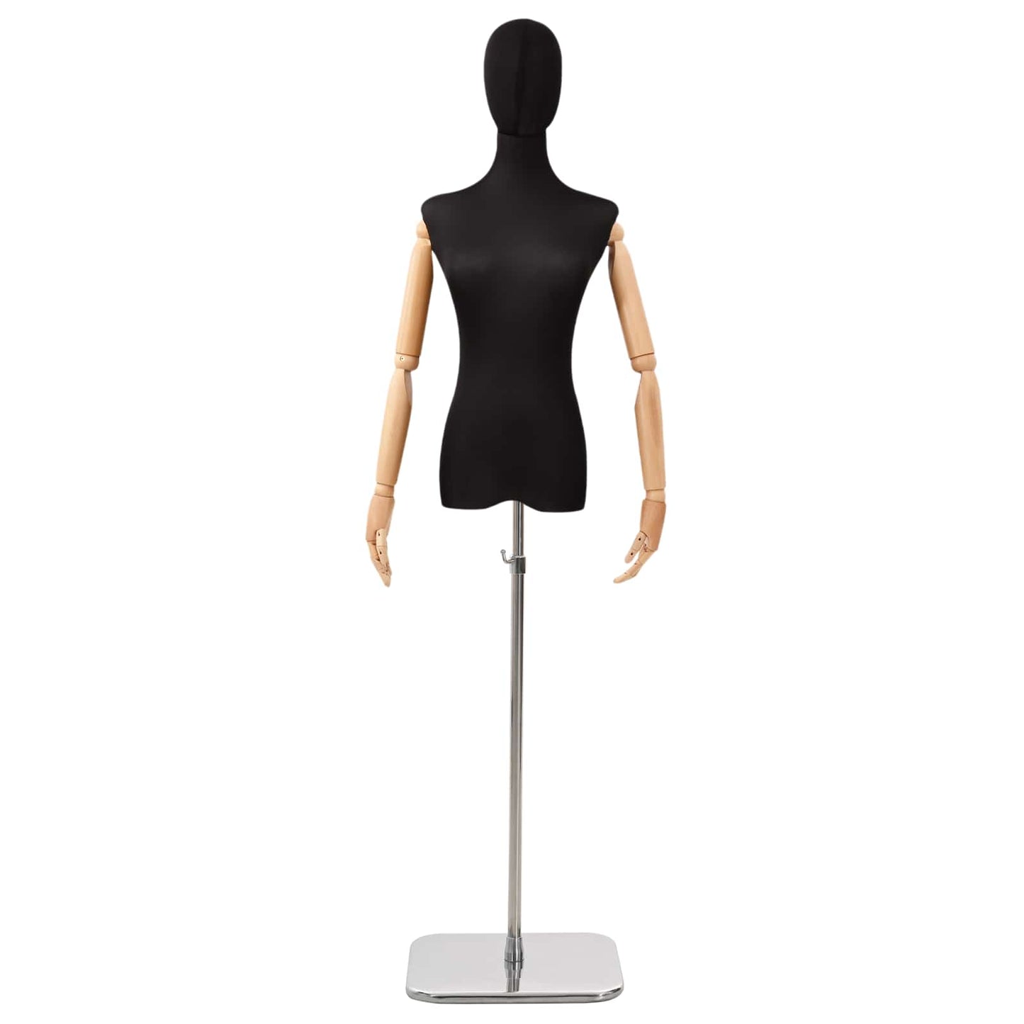 Adjustable 165-213 cm Mannequin with Base Female PP Black