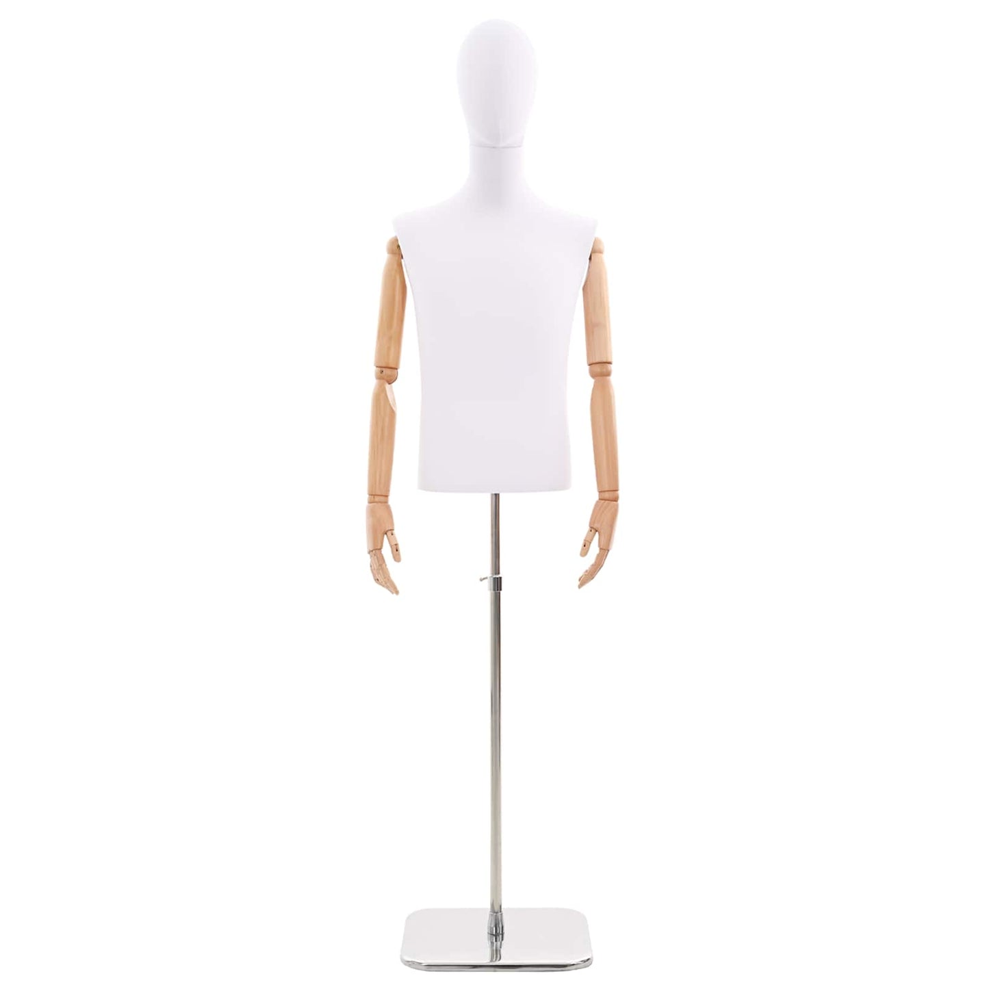 Adjustable 170-218 cm Mannequin with Base Male PP White