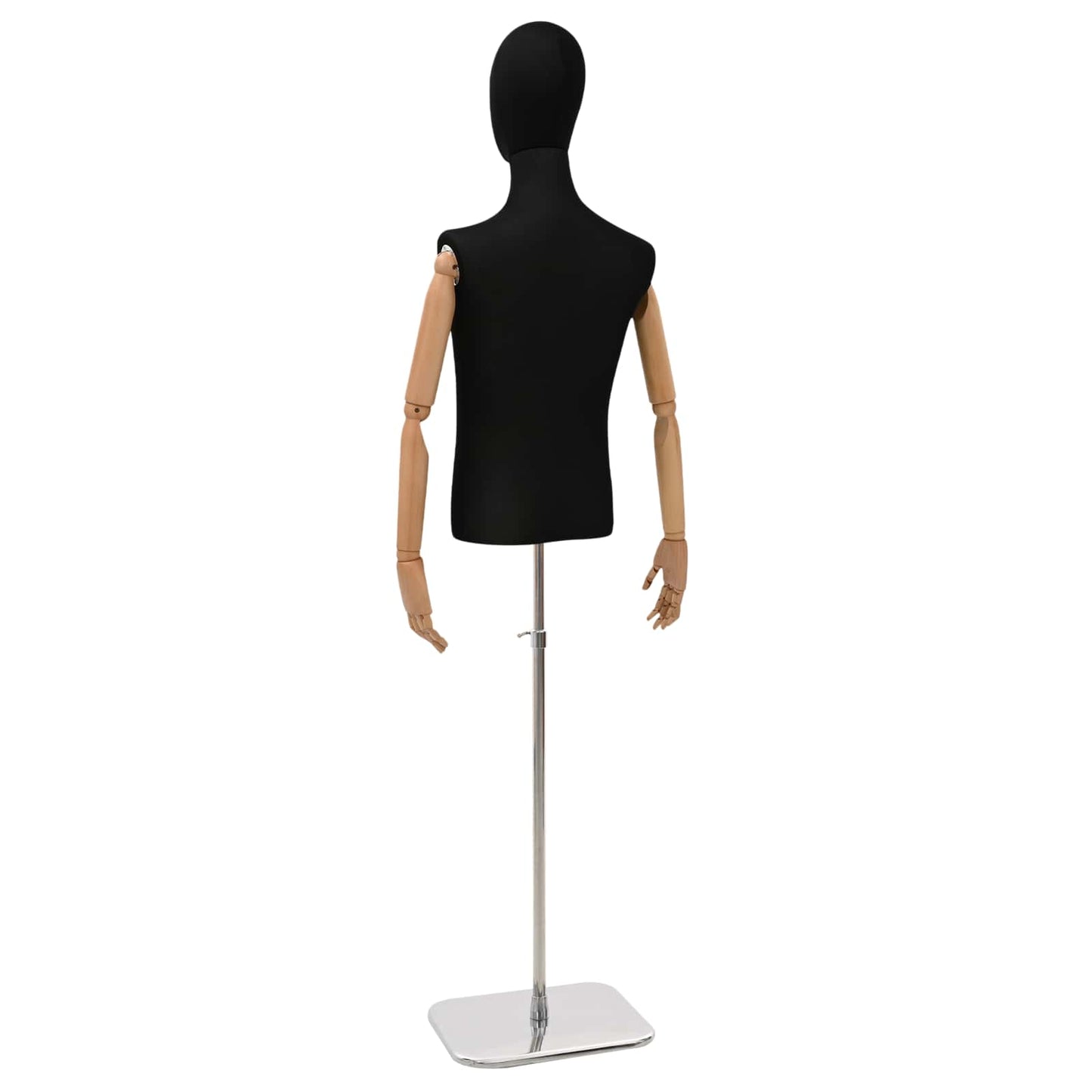 Adjustable 170-218 cm Mannequin with Base Male PP Black