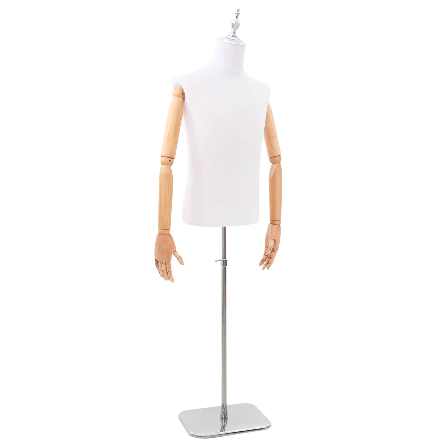 Adjustable 170-218 cm Mannequin with Base Male PP White