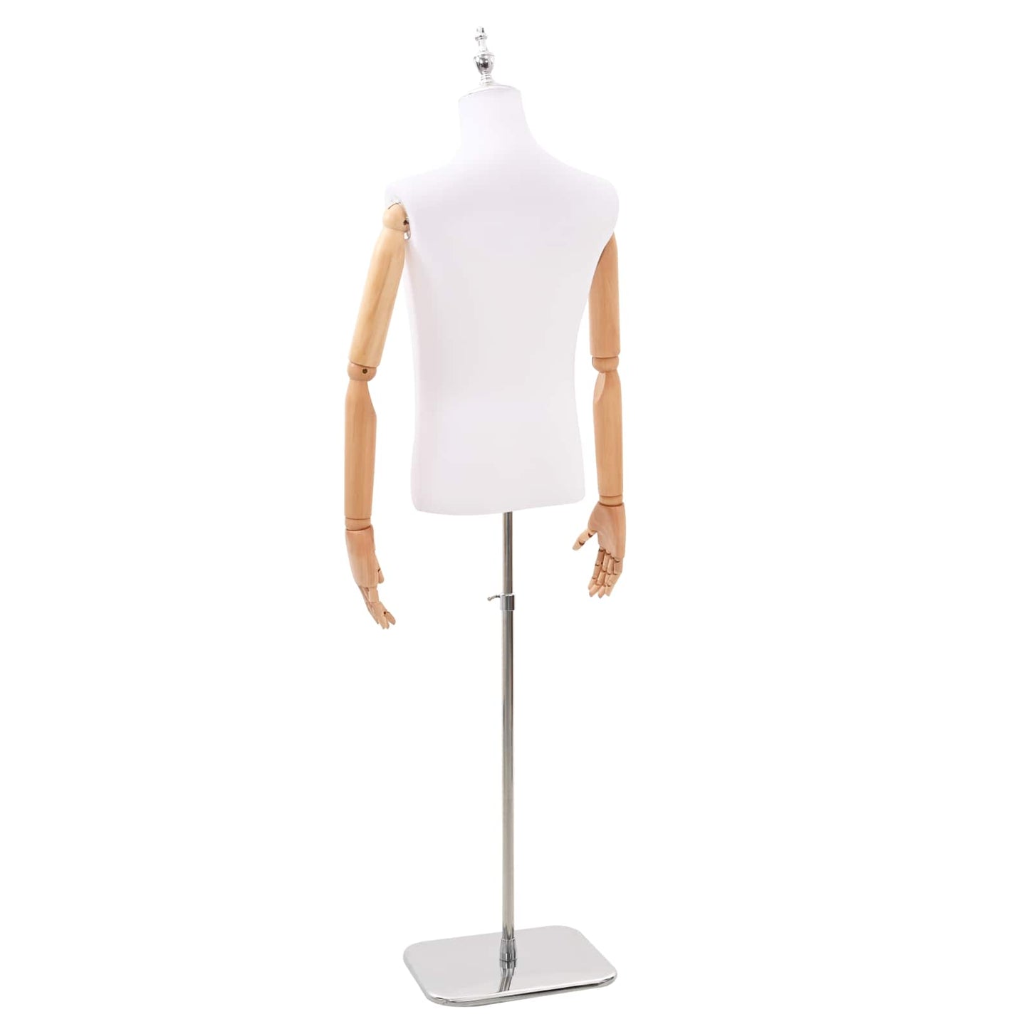 Adjustable 170-218 cm Mannequin with Base Male PP White