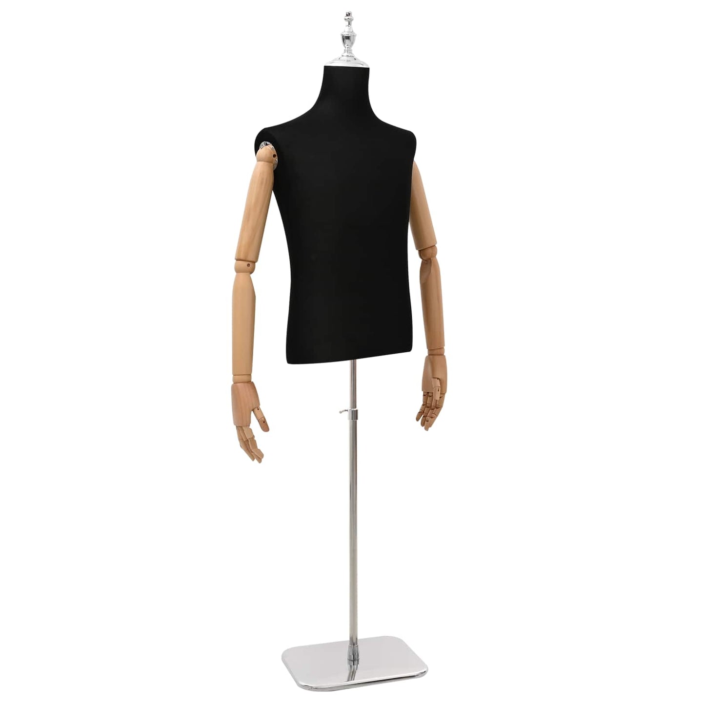 Adjustable 170-218 cm Mannequin with Base Male PP Black