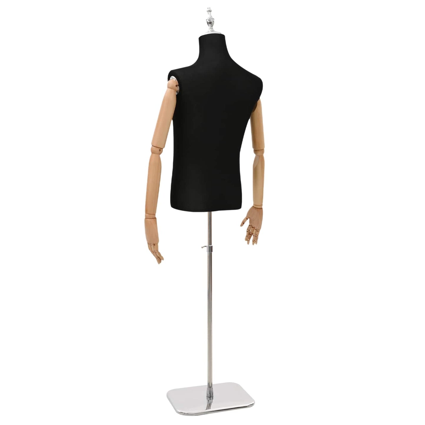 Adjustable 170-218 cm Mannequin with Base Male PP Black