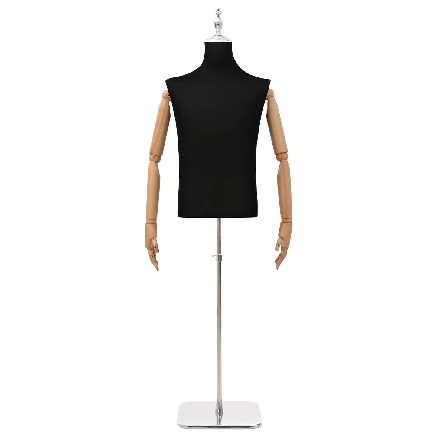Adjustable 170-218 cm Mannequin with Base Male PP Black