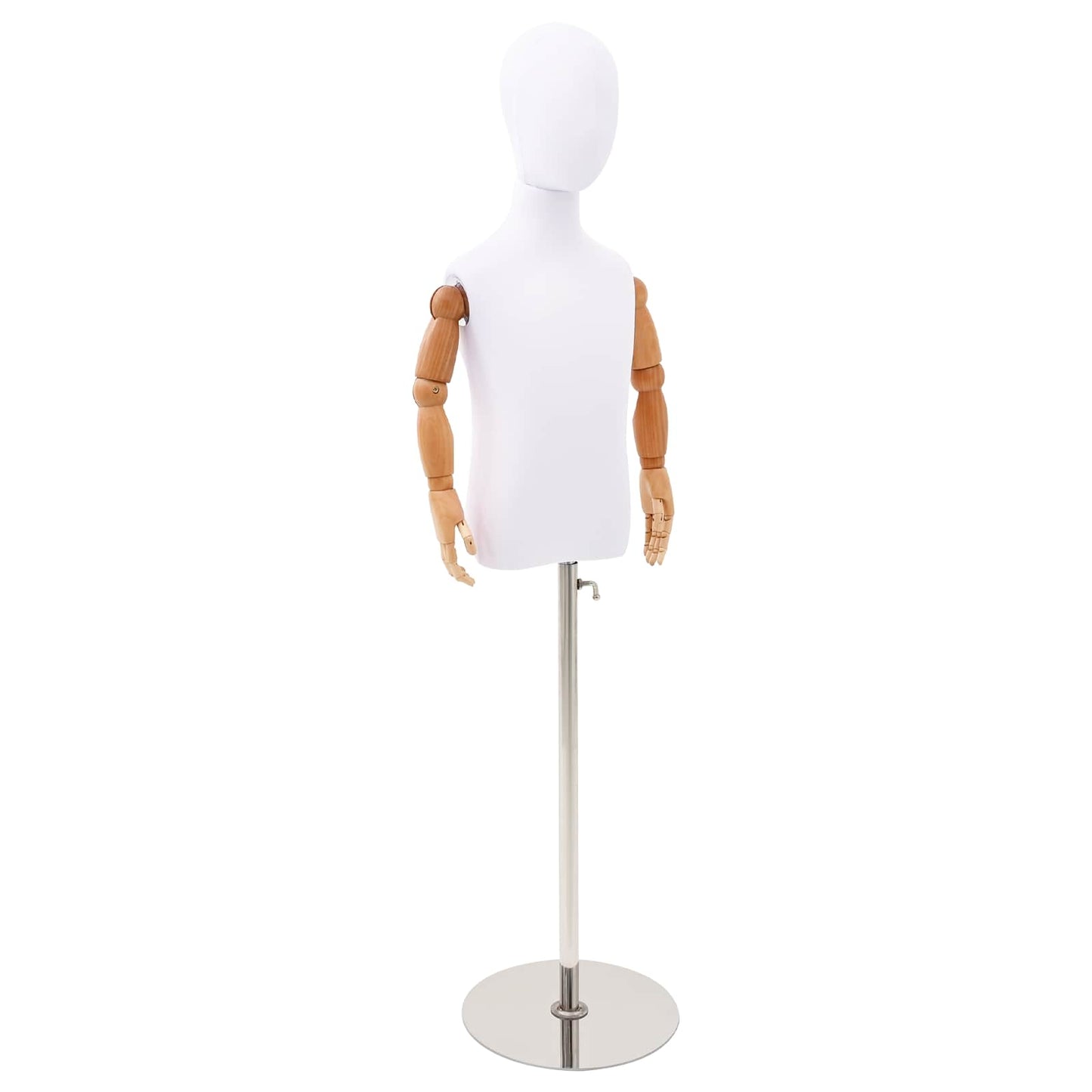 Adjustable 120-150 cm Mannequin with Base Unisex PP White