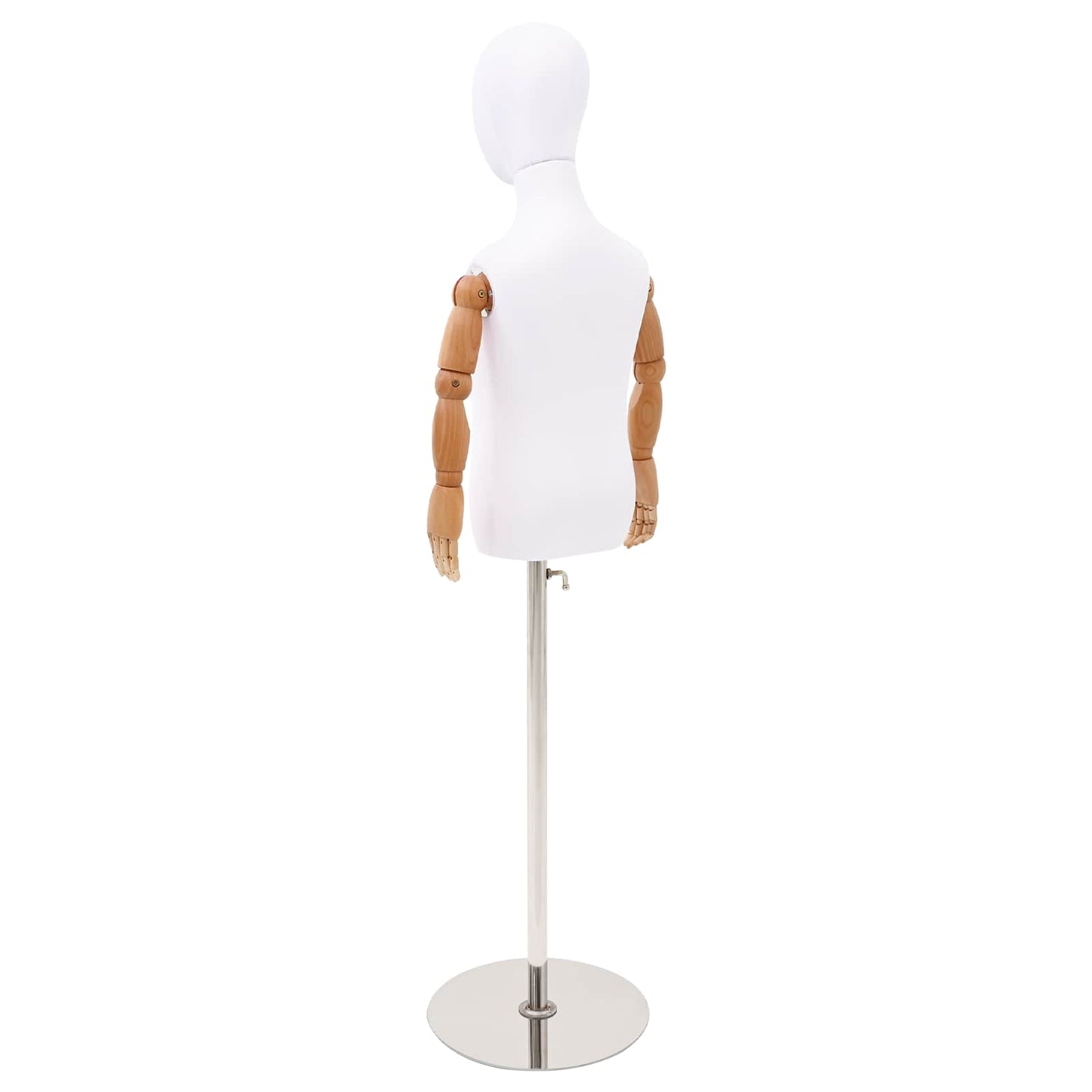 Adjustable 120-150 cm Mannequin with Base Unisex PP White