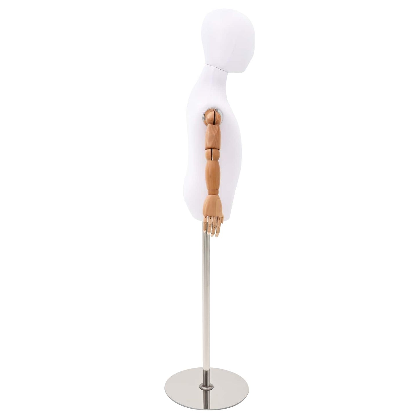 Adjustable 120-150 cm Mannequin with Base Unisex PP White