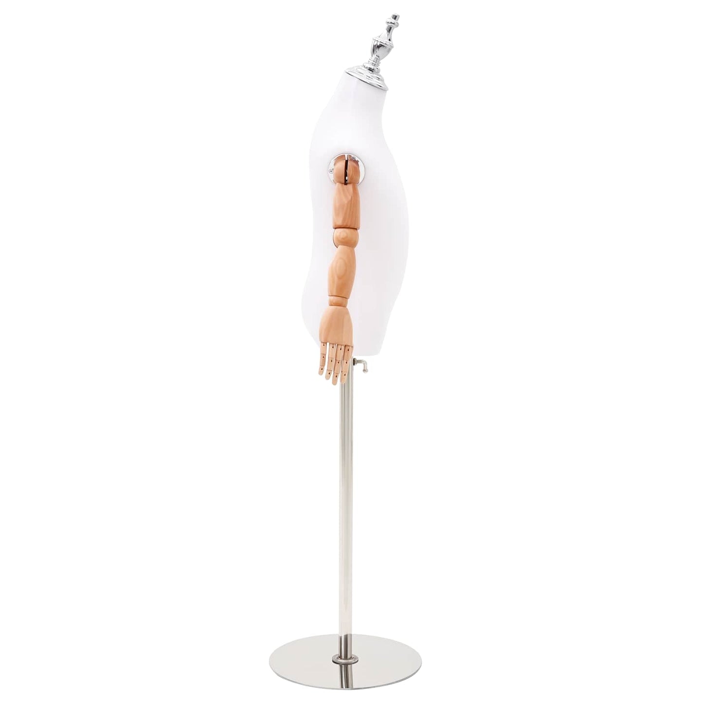 Adjustable 120-150 cm Mannequin with Base Unisex PP White