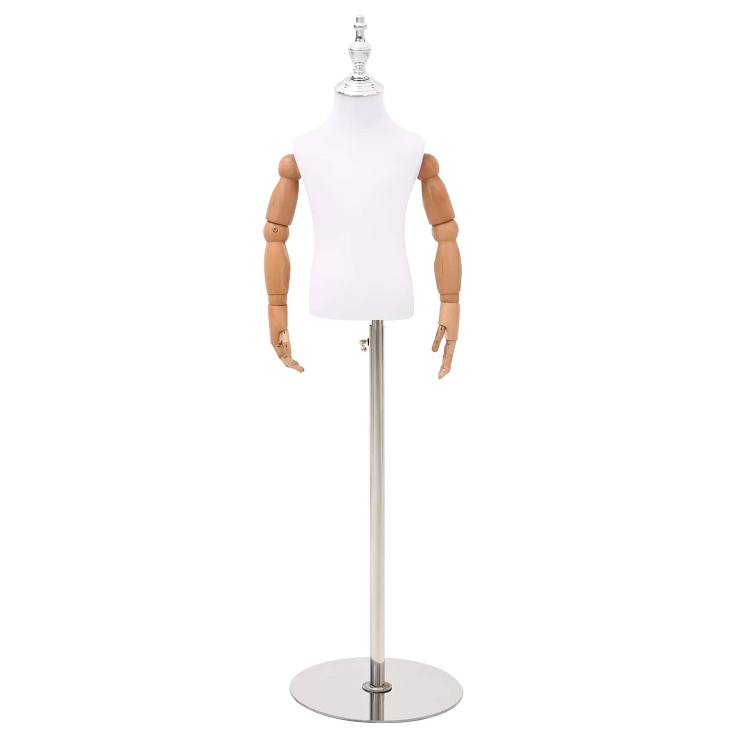 Adjustable 120-157 cm Mannequin with Base Unisex PP White