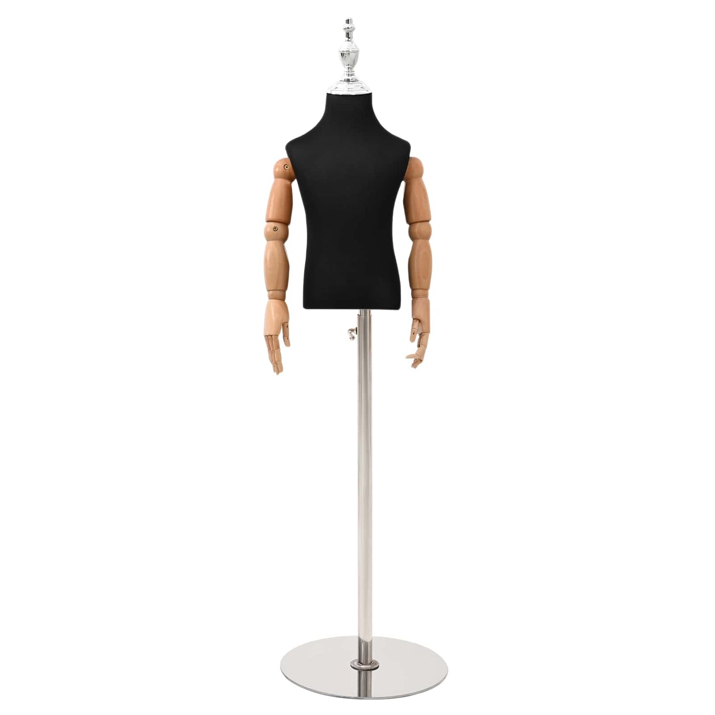 Adjustable 120-157 cm Mannequin with Base Unisex PP Black