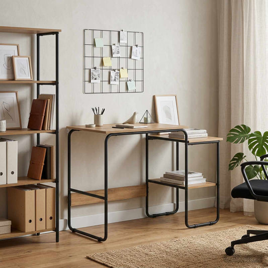 Desk with Storage Artisan Oak 100 x 50 x 75 cm