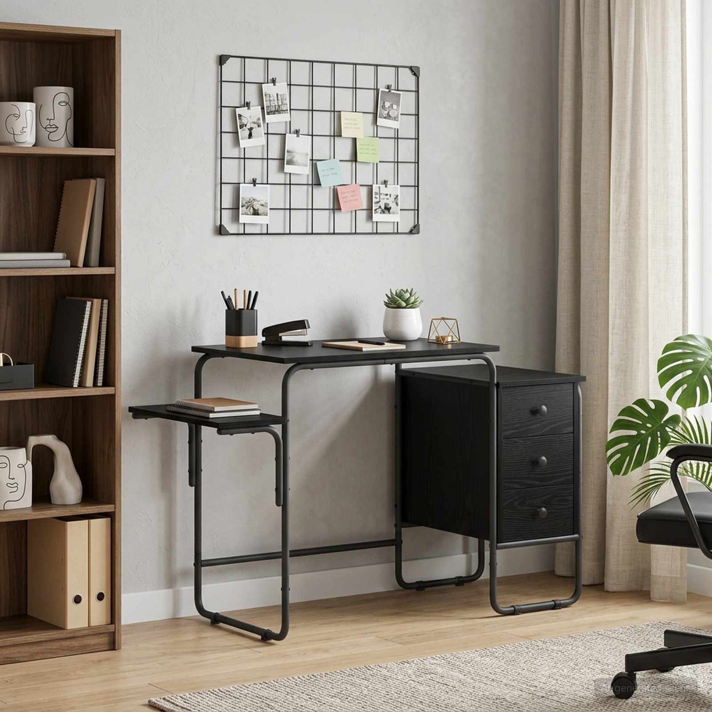 Desk with Storage Black Oak 120 x 50 x 75 cm