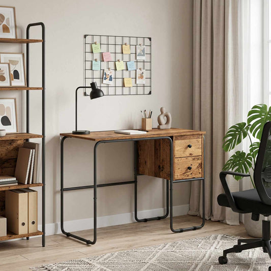 Desk with Storage Old Wood 100 x 50 x 75 cm