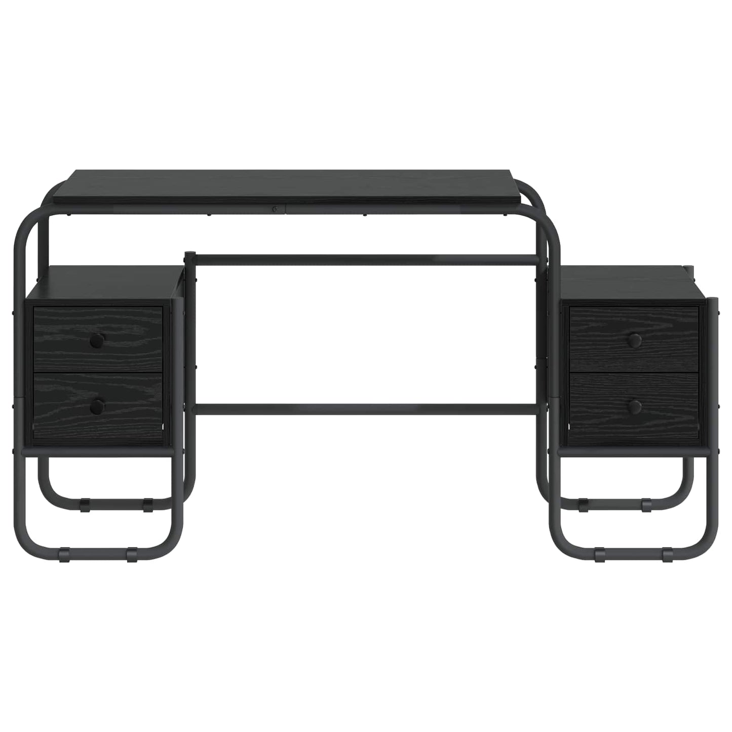 Desk with Storage Black Oak 145 x 50 x 75 cm