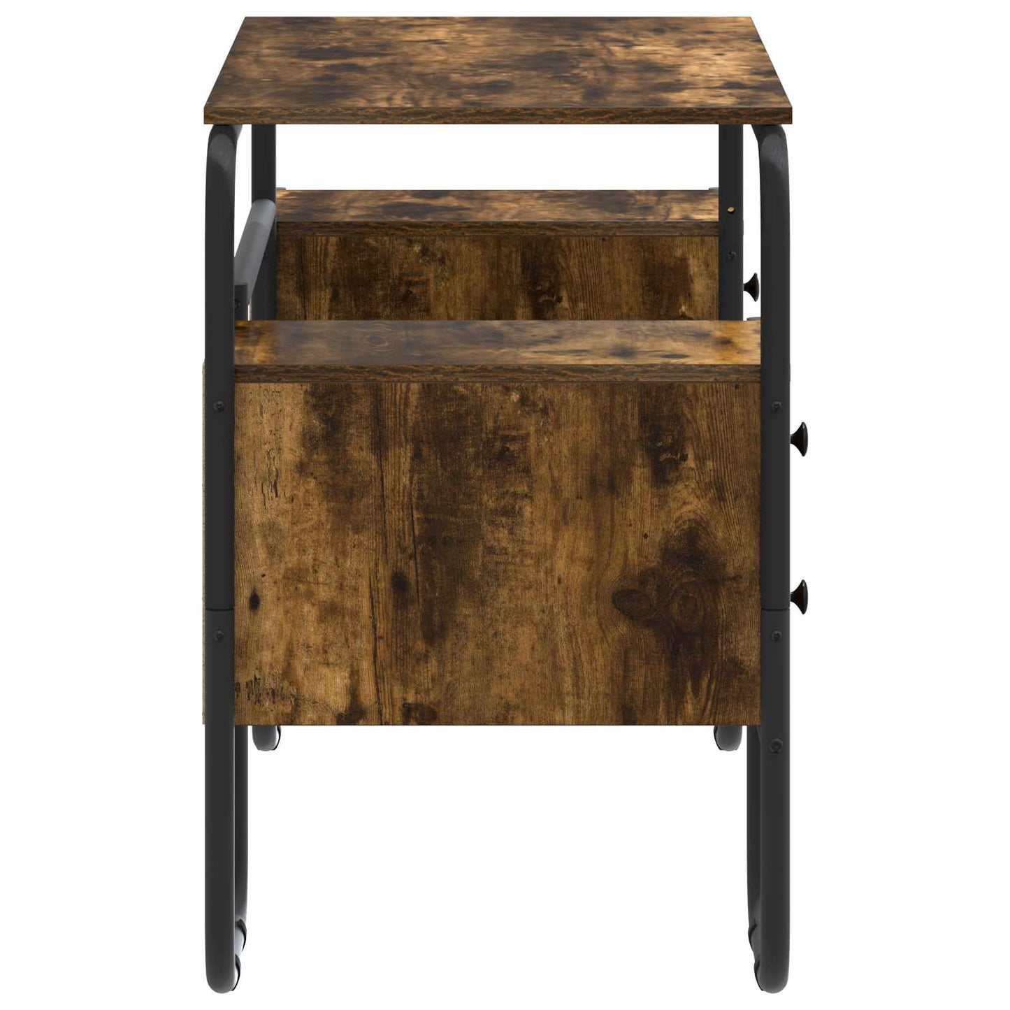 Desk with Storage Smoked Oak 145 x 50 x 75 cm