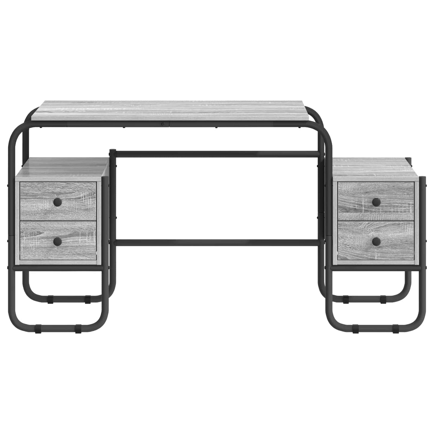 Desk with Storage Grey Sonoma 145 x 50 x 75 cm