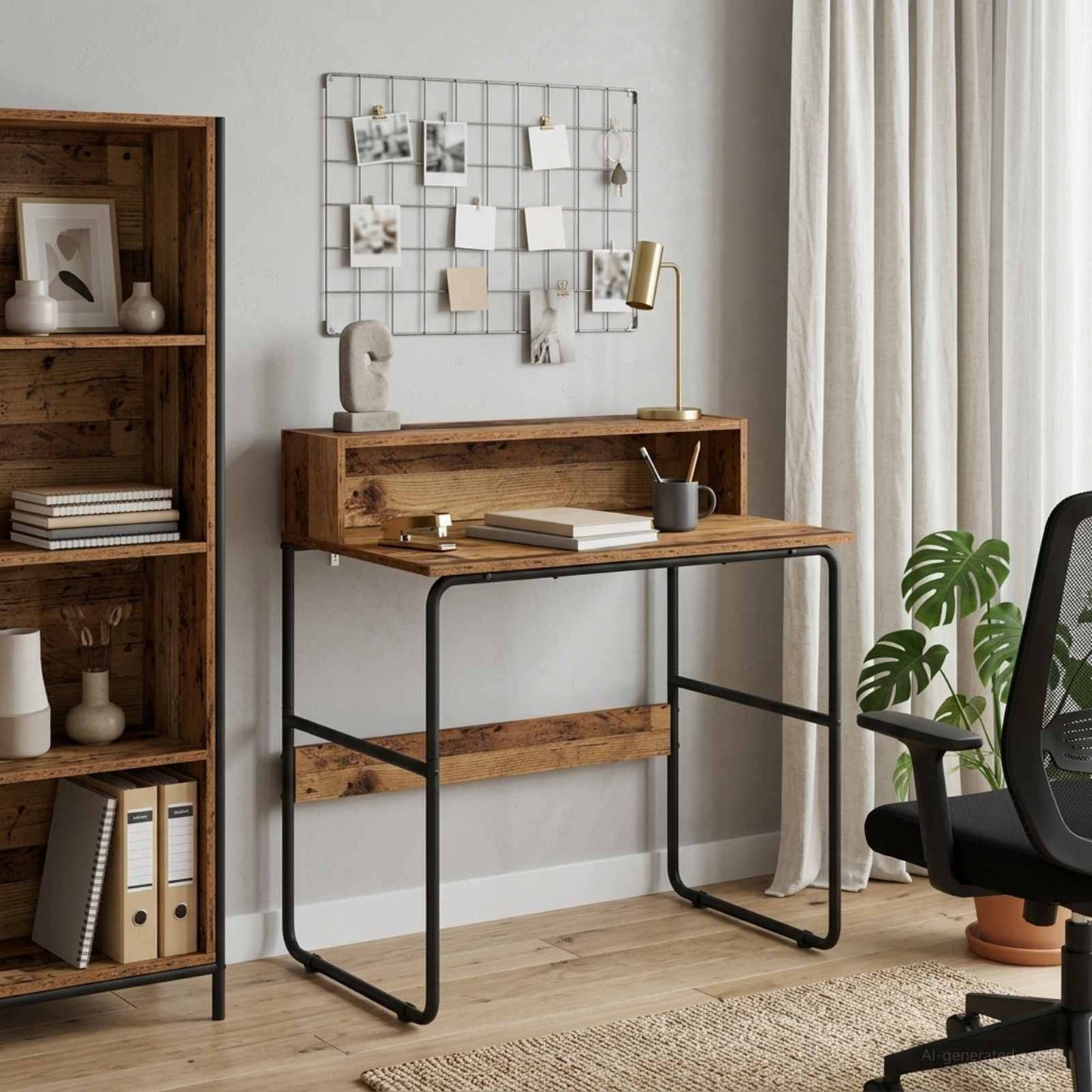 Desk with Storage Old Wood 80 x 50 x 91 cm