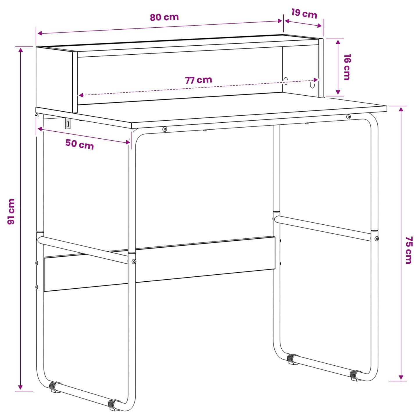Desk with Storage Old Wood 80 x 50 x 91 cm