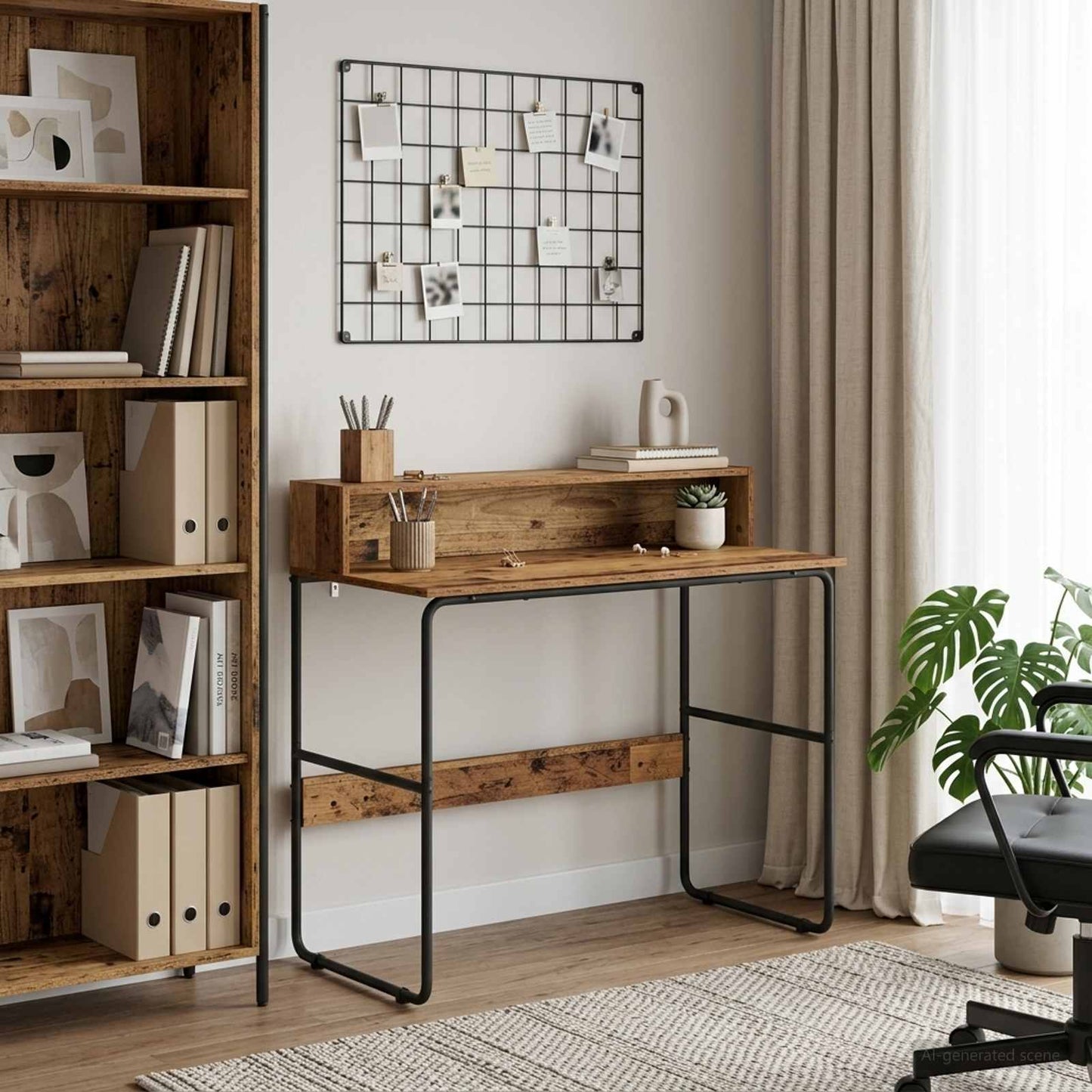 Desk with Storage Old Wood 100 x 50 x 91 cm