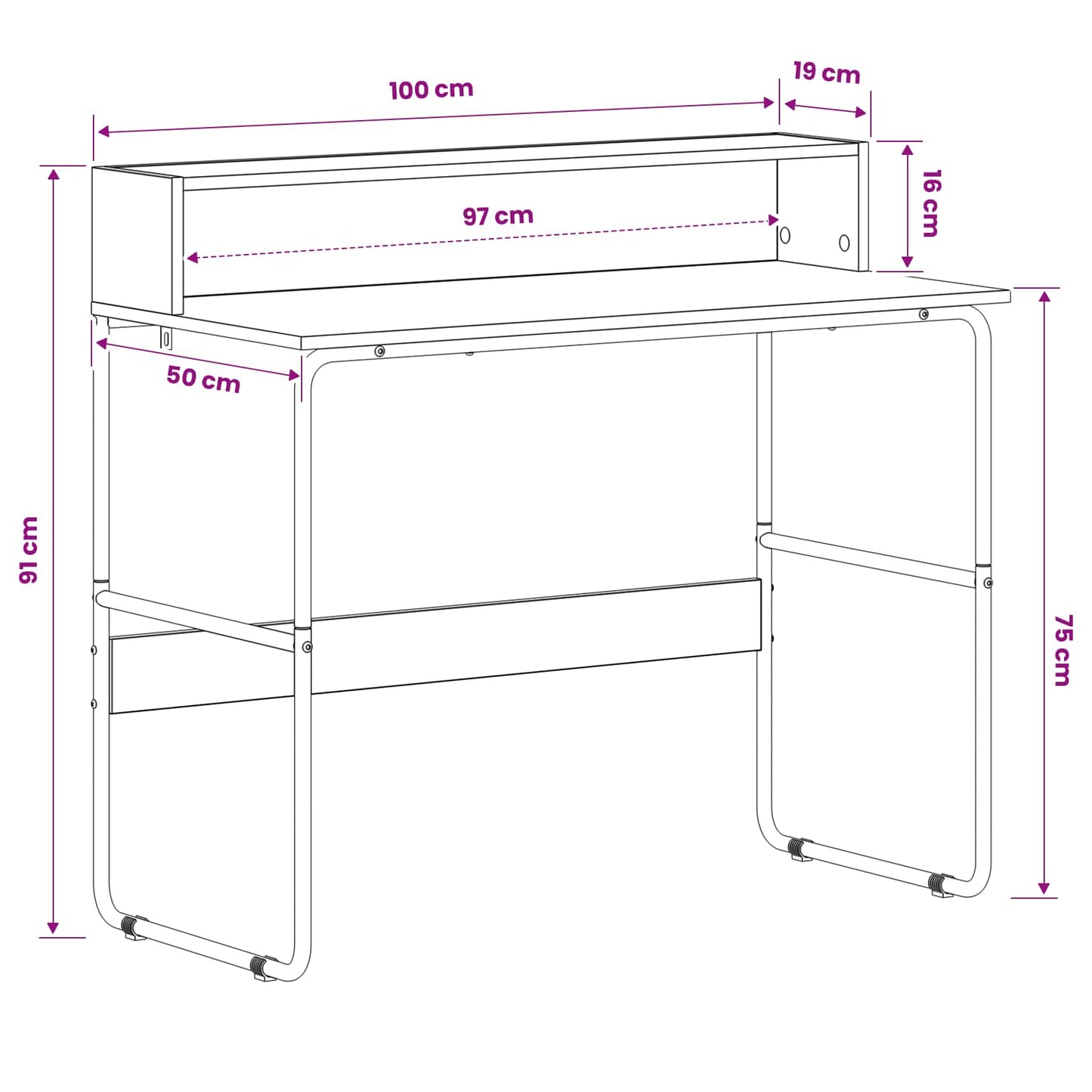 Desk with Storage Old Wood 100 x 50 x 91 cm