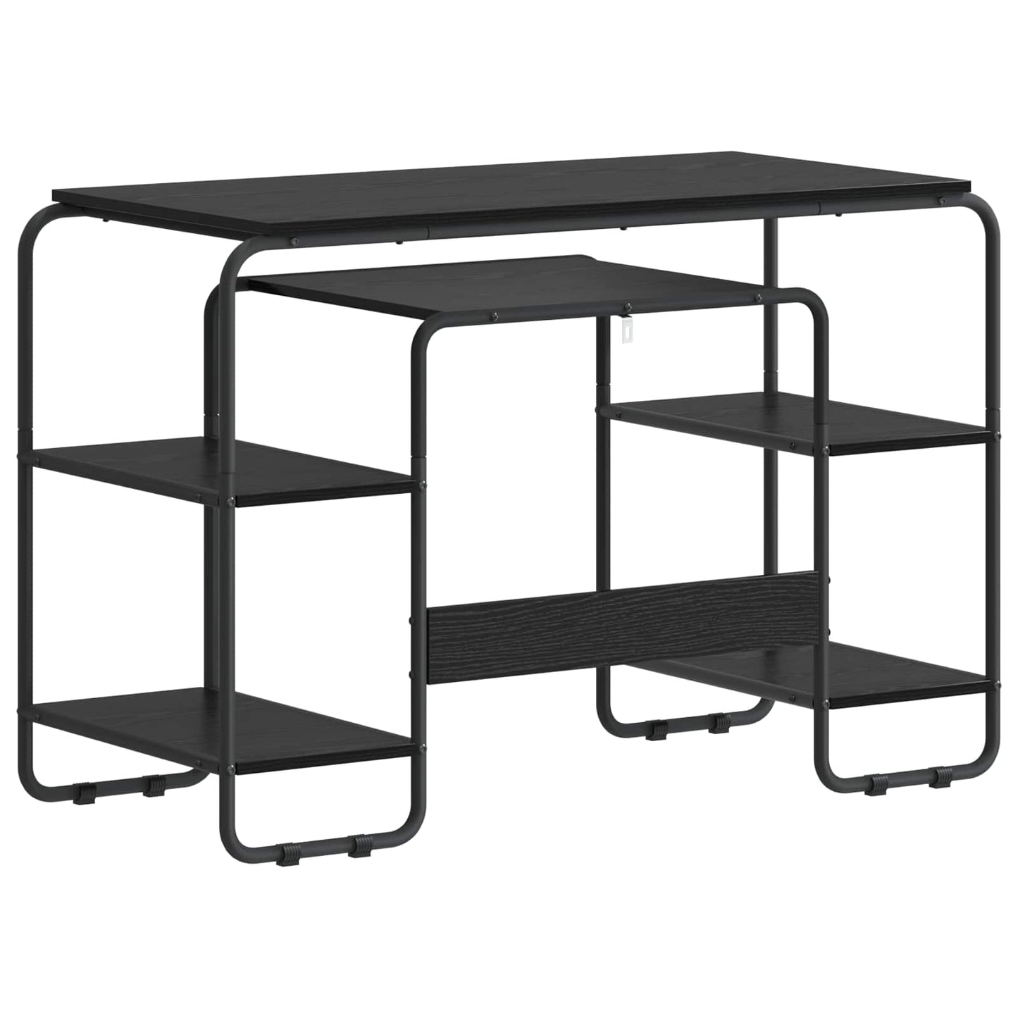Desk with Storage Black Oak 113.5 x 52 x 75.5 cm