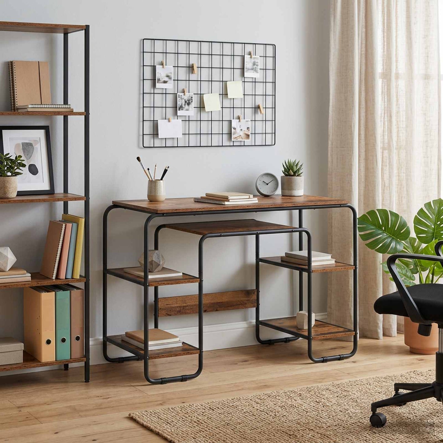 Desk with Storage Old Wood 113.5 x 52 x 75.5 cm