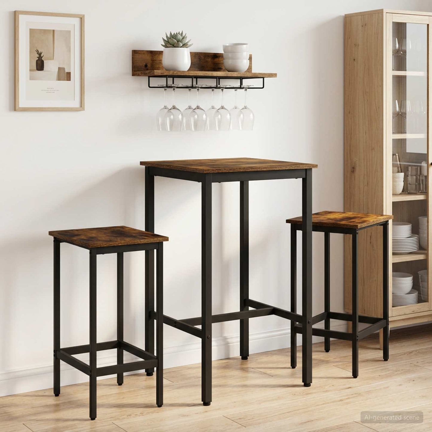 Bar Table 52 x 52 x 90 cm Engineered Wood Smoked Oak