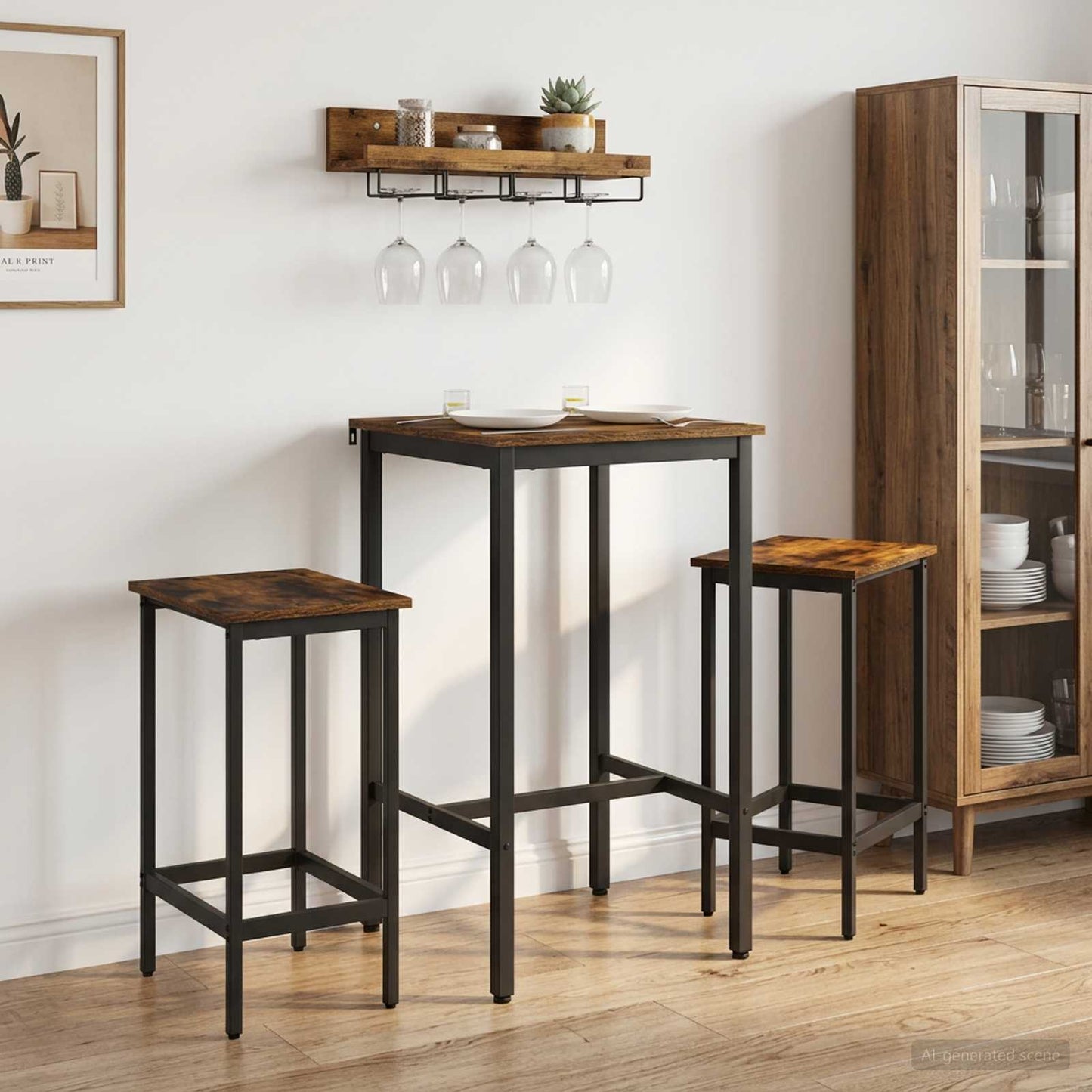 Bar Table 52 x 52 x 110 cm Engineered Wood Smoked Oak