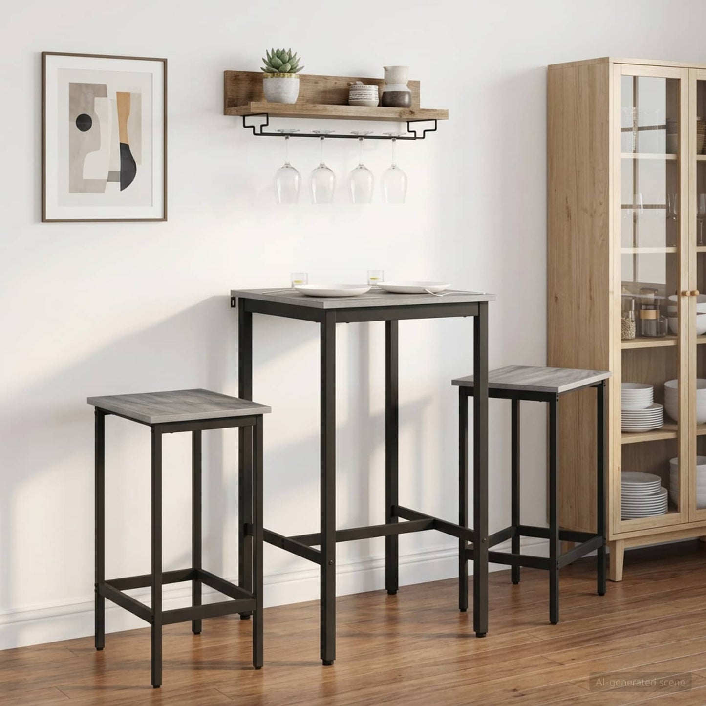 Bar Table 52 x 52 x 110 cm Engineered Wood Grey Sonoma