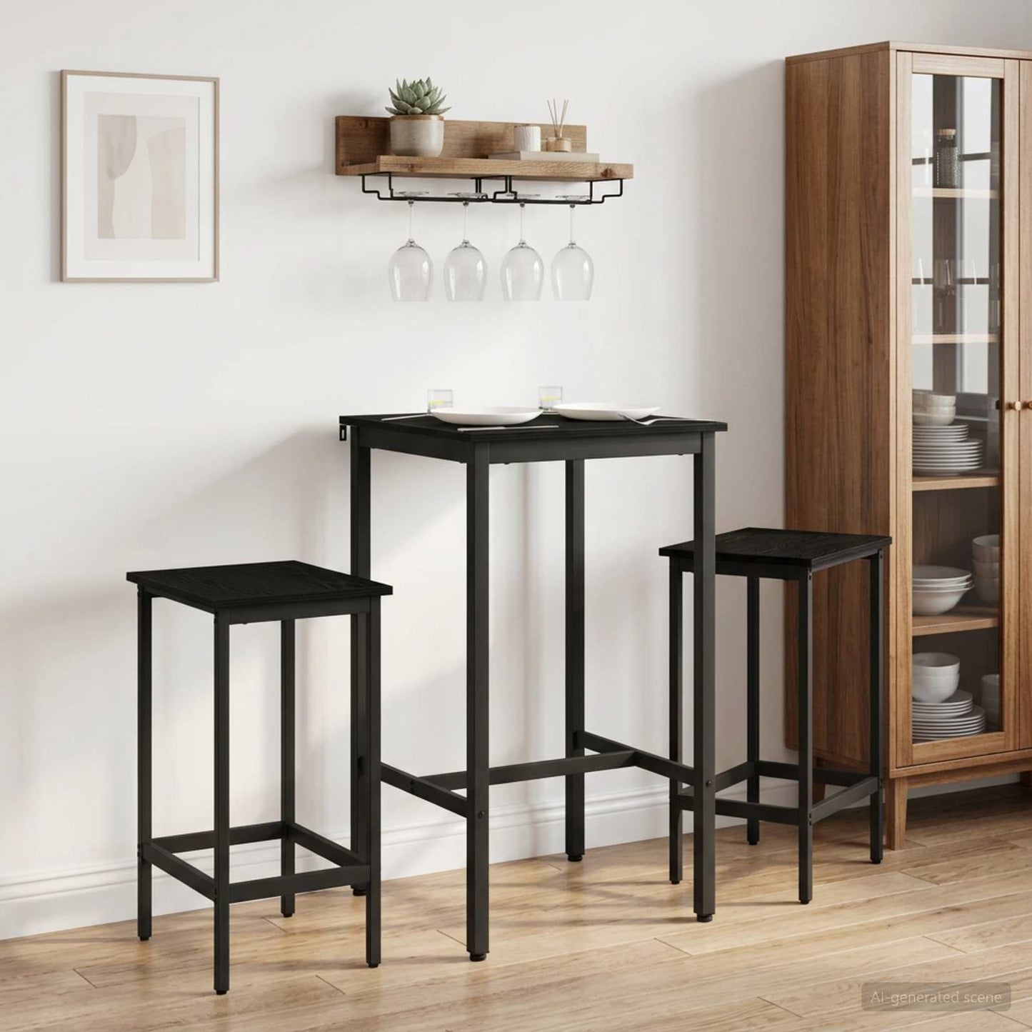 Bar Stool 2 pcs Black Oak 40 x 32 x 74 cm Engineered Wood