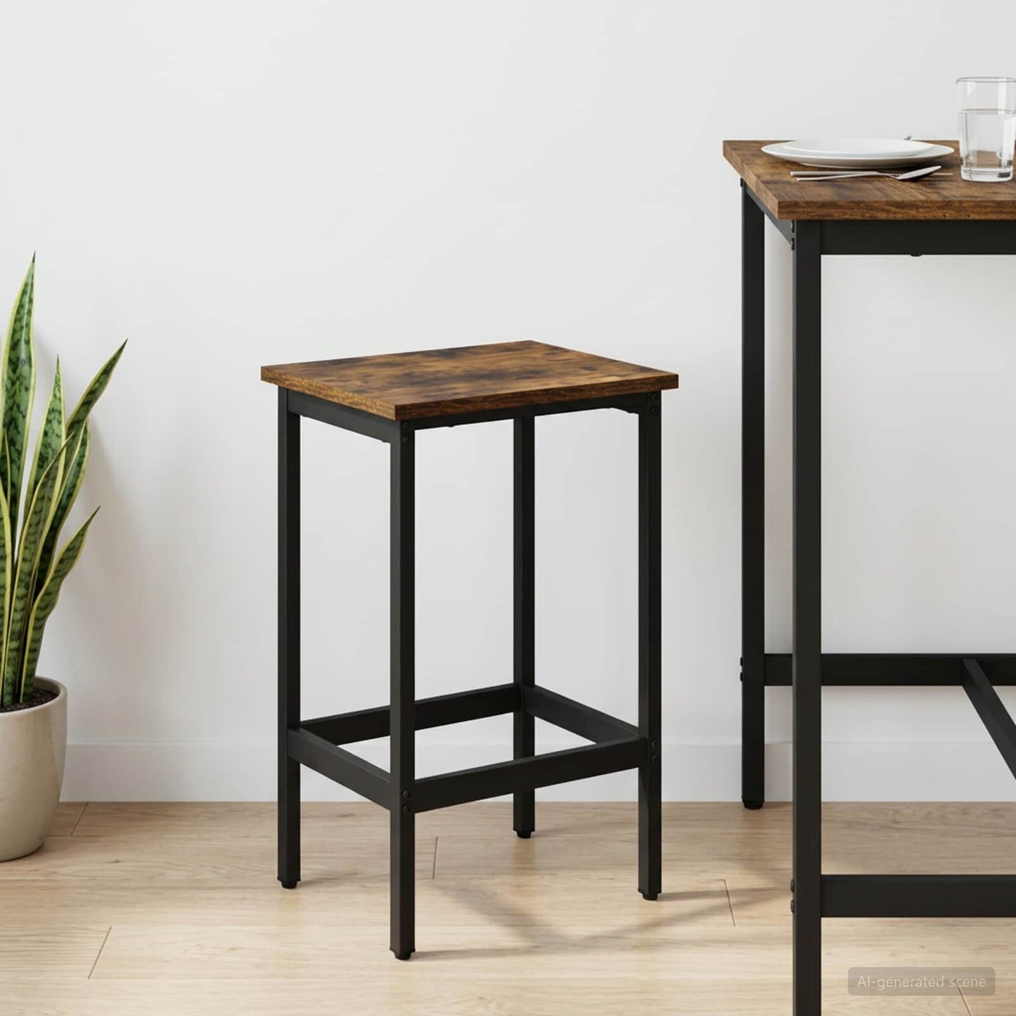 Bar Stool Smoked Oak 40 x 32 x 74 cm Engineered Wood