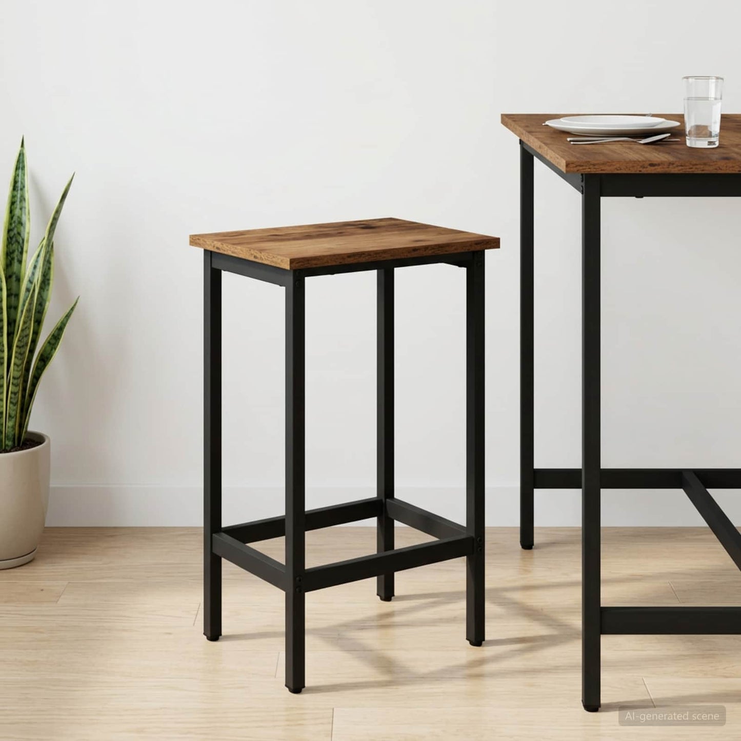 Bar Stool Old Wood 40 x 32 x 74 cm Engineered Wood