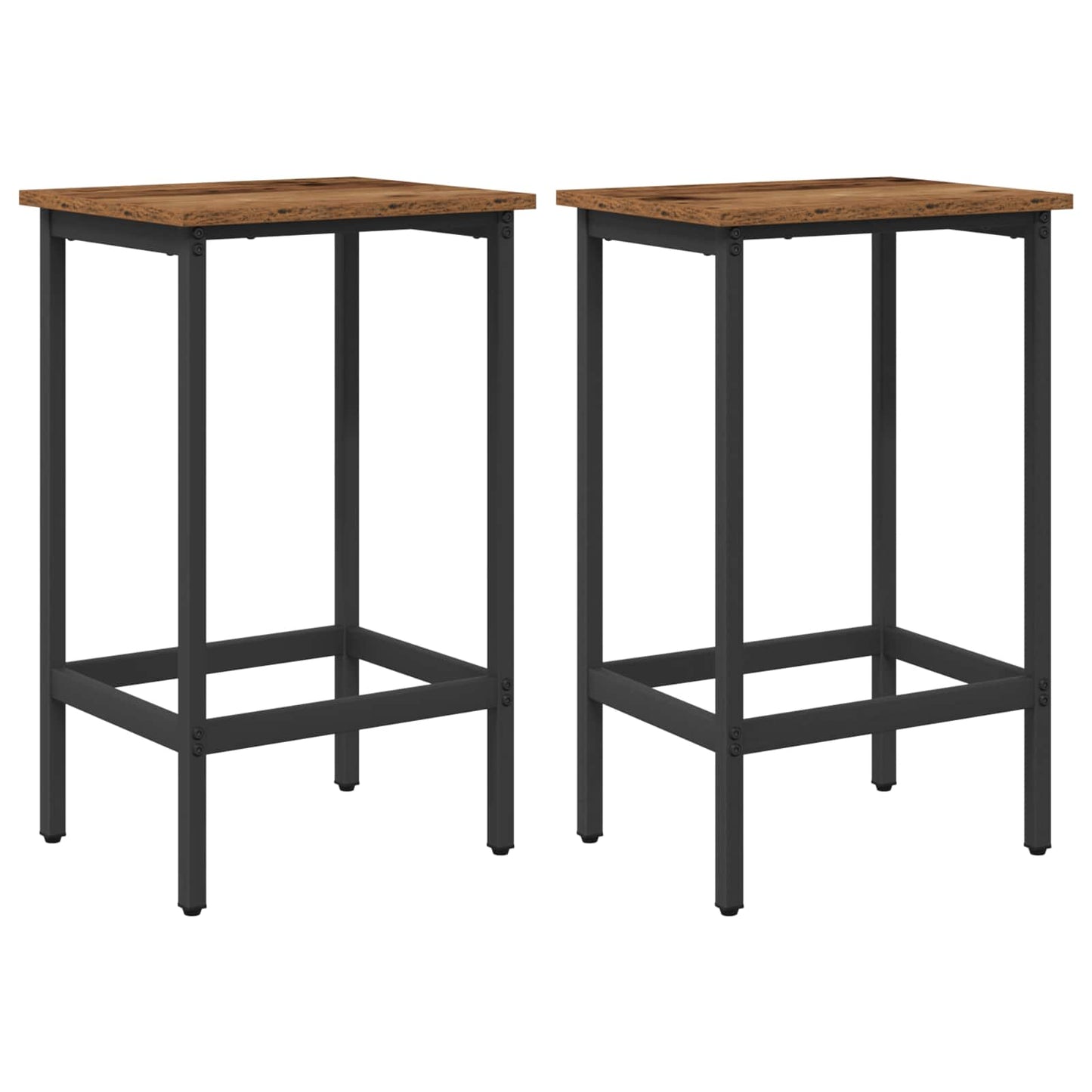 Bar Stool 2 pcs Old Wood 40 x 32 x 74 cm Engineered Wood