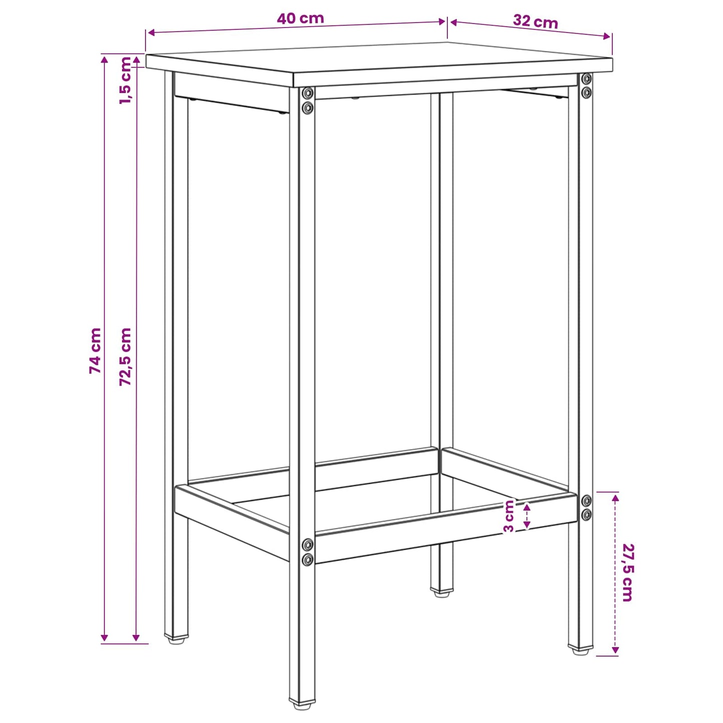Bar Stool 2 pcs Artisan Oak 40 x 32 x 74 cm Engineered Wood