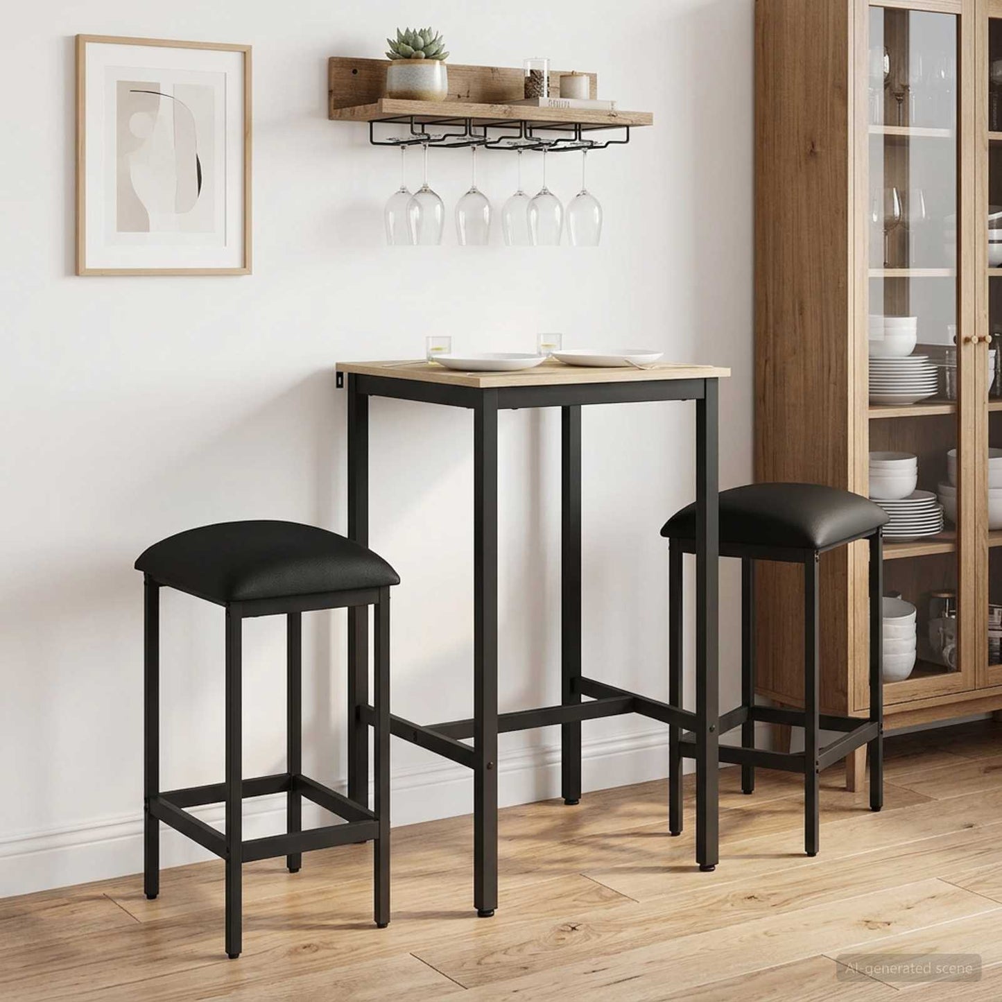 Bar Stool 2 pcs Black 40 x 32 x 64 cm Engineered Wood