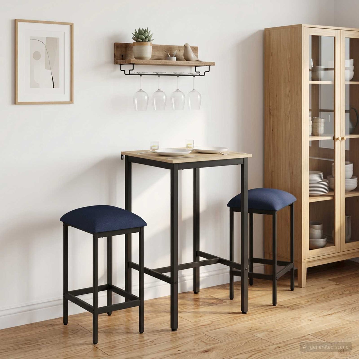Bar Stool 2 pcs Blue 40 x 32 x 64 cm Engineered Wood