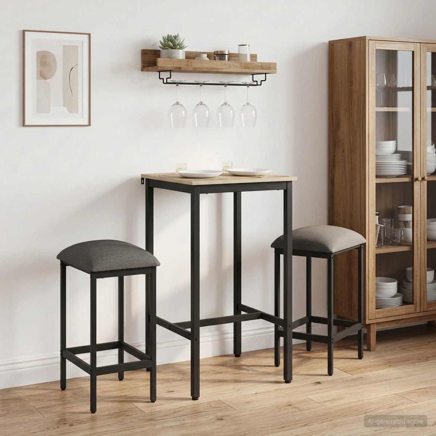 Bar Stool 2 pcs Light Grey 40 x 32 x 74 cm Engineered Wood