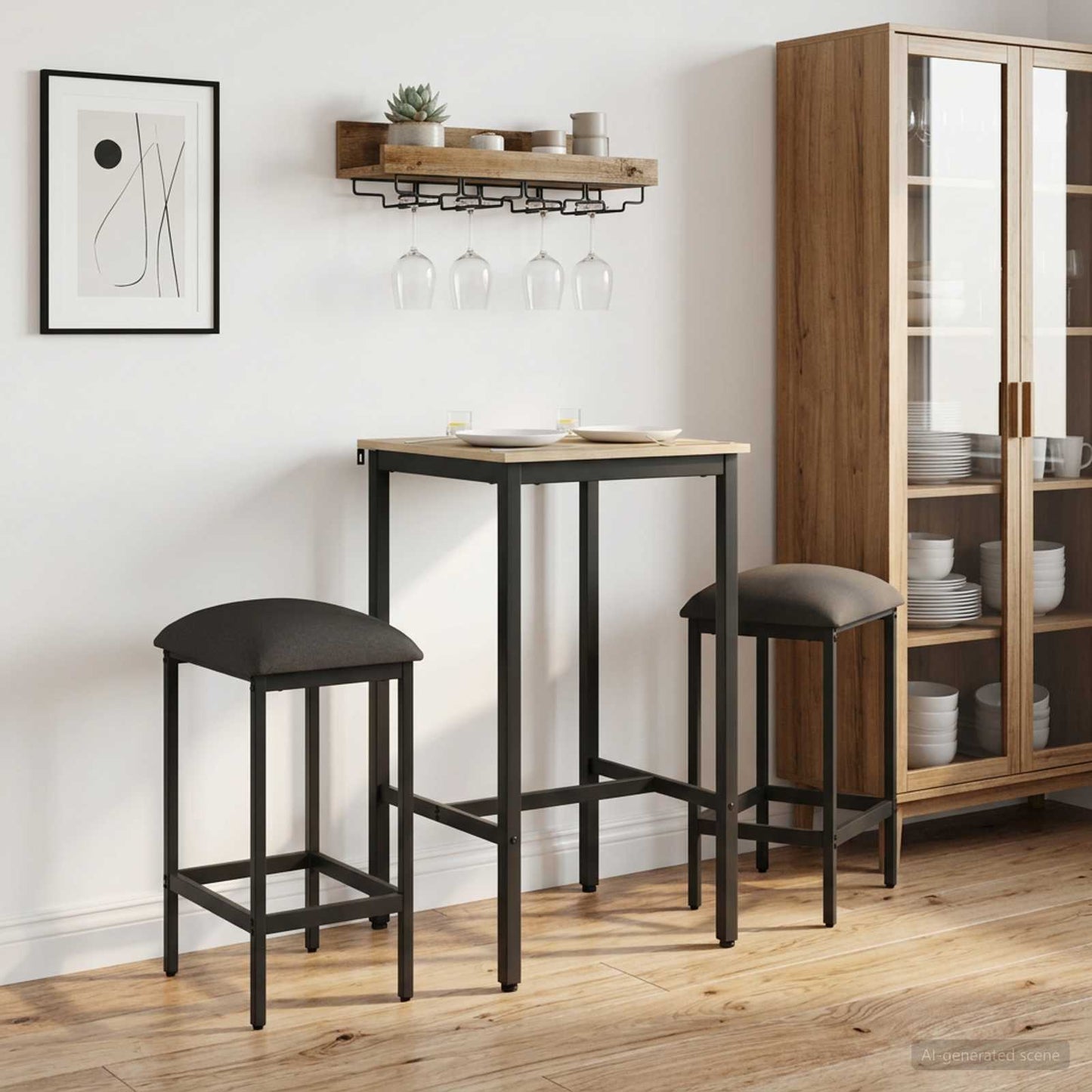 Bar Stool 2 pcs Dark Grey 40 x 32 x 74 cm Engineered Wood