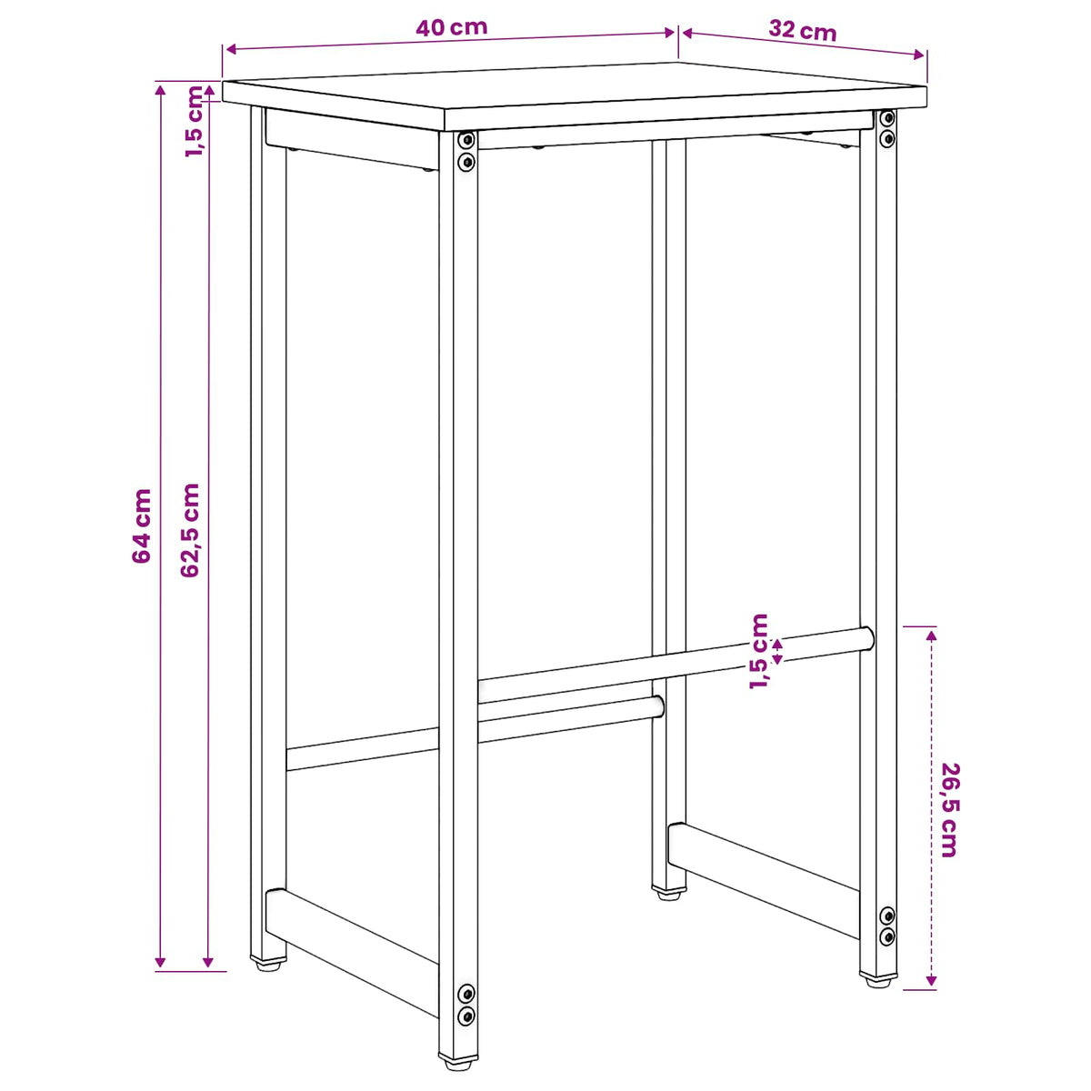 Bar Stool Sonoma Oak 40 x 32 x 64 cm Engineered Wood