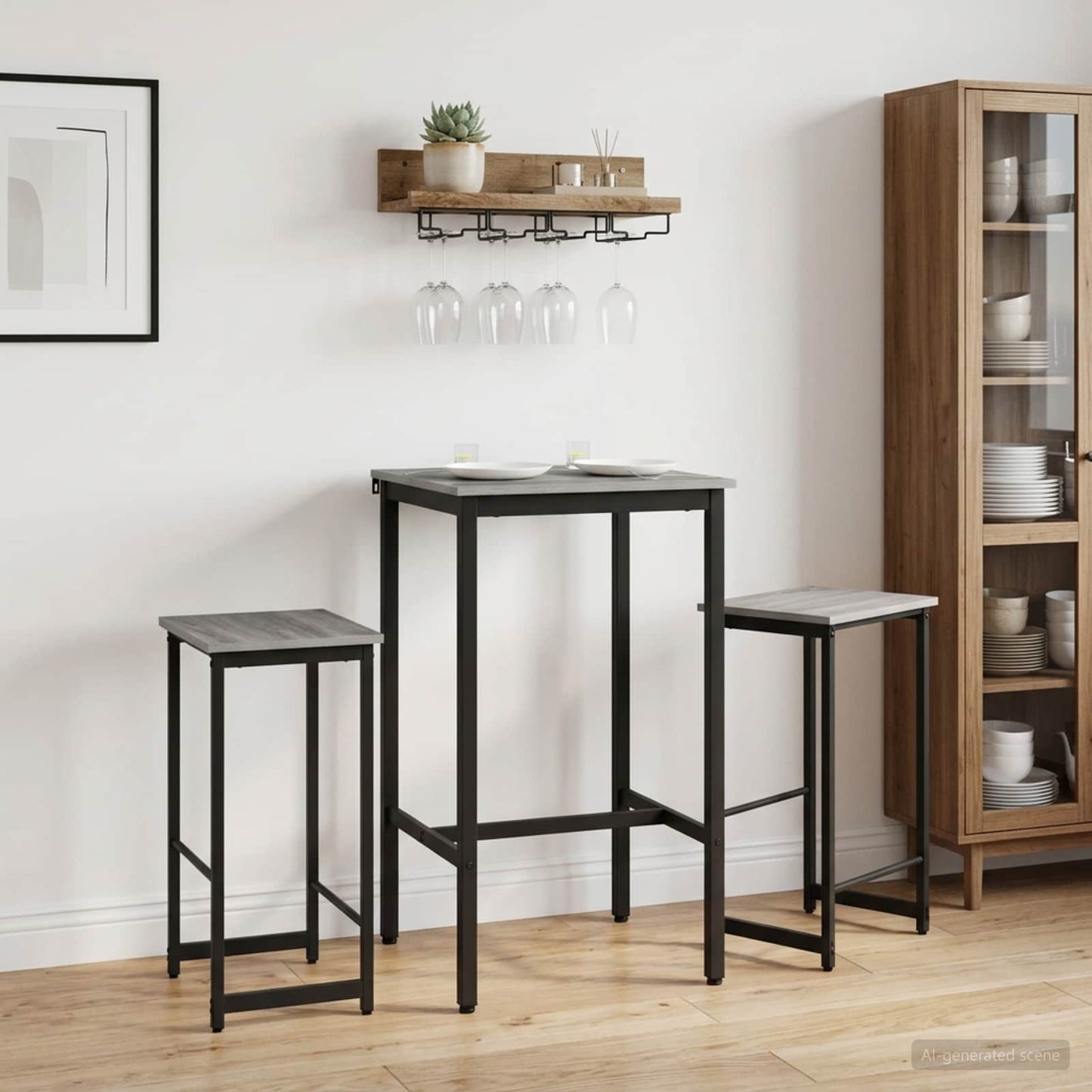 Bar Stool 2 pcs Grey Sonoma 40 x 32 x 64 cm Engineered Wood