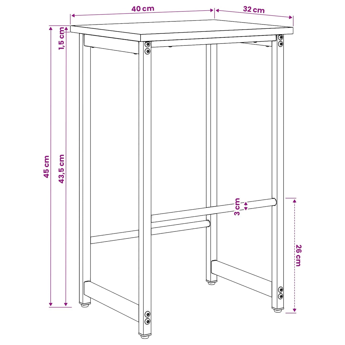 Bar Stool 2 pcs Grey Sonoma 40 x 32 x 64 cm Engineered Wood